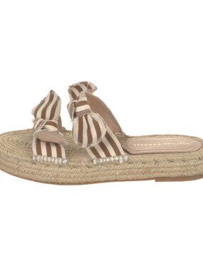 Loeffler Randall Daisy Platform Espadrille Sandal Womens 38/ US 8 Striped Bow
